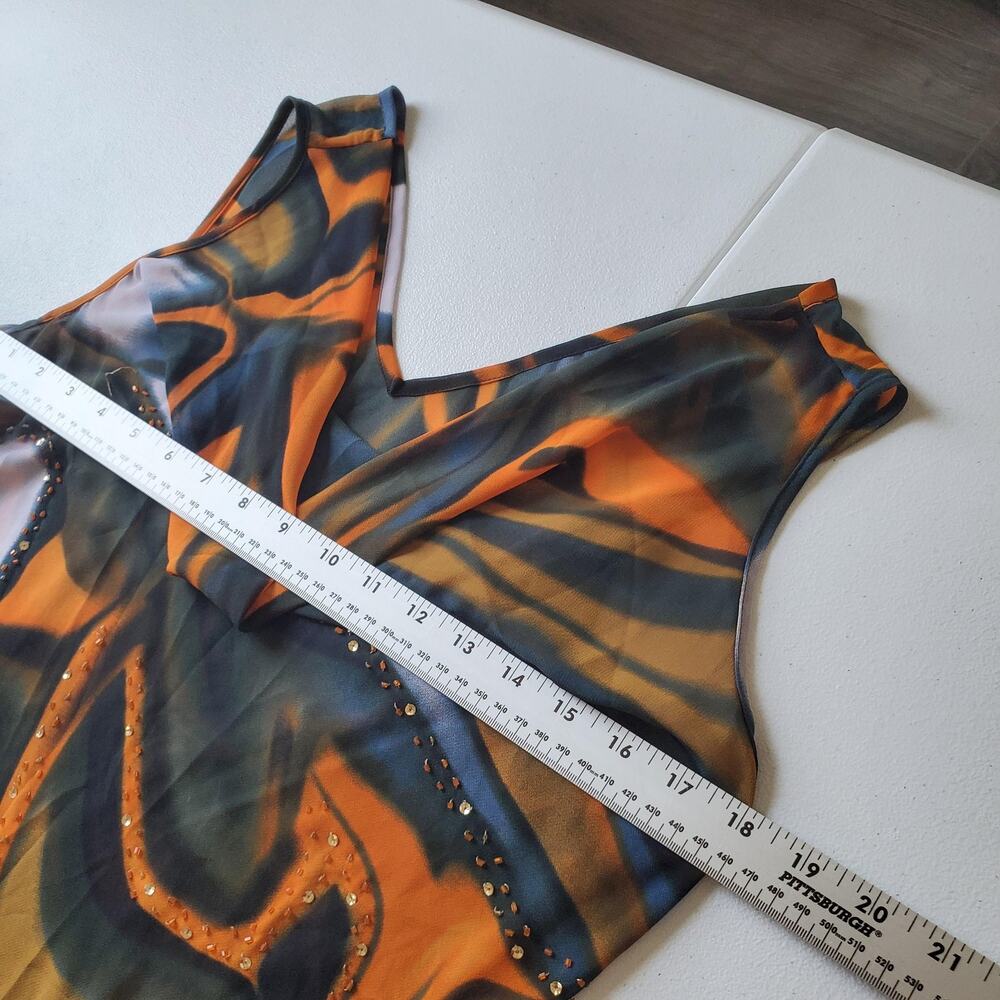 Forest Fairy Grunge Whimsy Dress Womens Medium Sheer Handkerchief Flowy Green - Picture 8 of 9